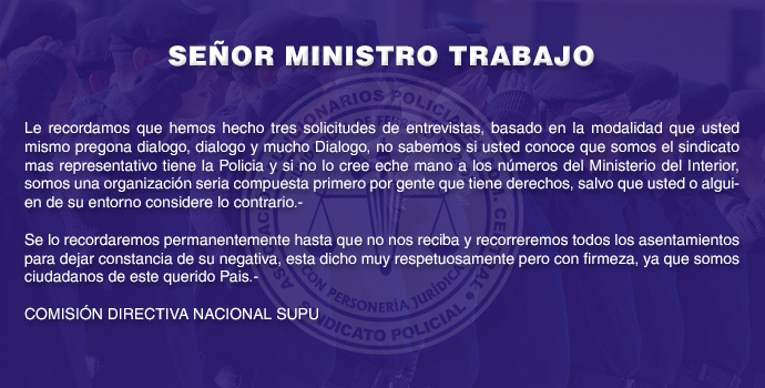 Señor Ministro de Trabajo